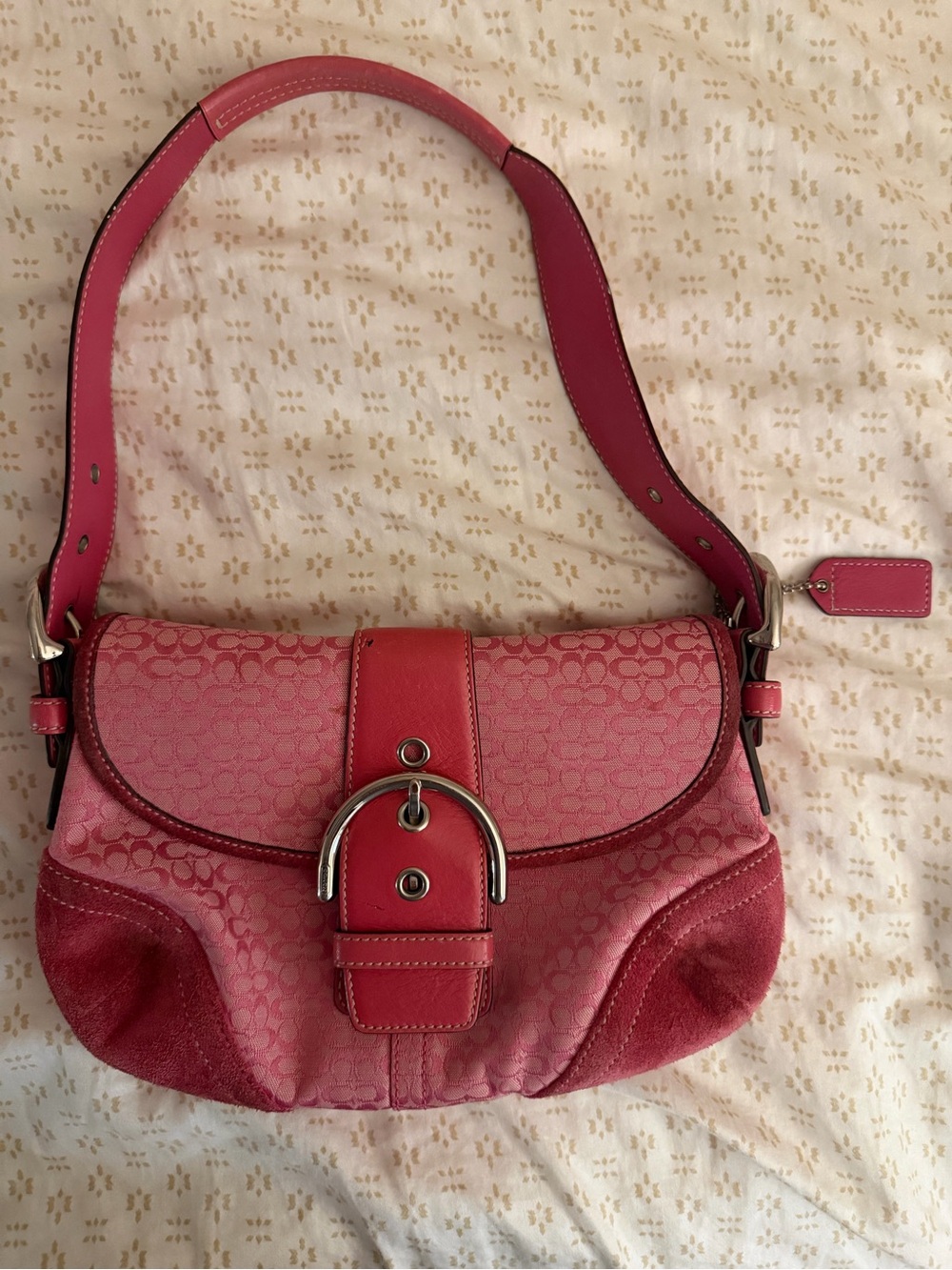 Vintage Coach 6818 Pink Soho Signature Buckle Shoulder Bag Y2K
